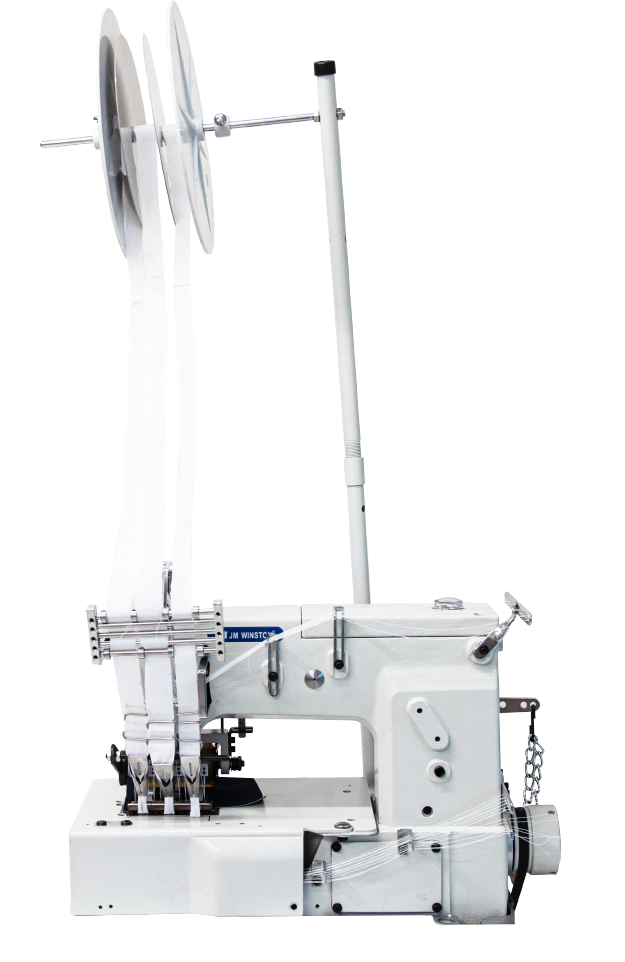 Máquina multiagujas marca JM WINSTON franjas tipo Adidas. JM 1412PL.